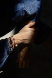 DAYA [ power ] - bracelet twisted - 100% cow leather 100% silver rings
