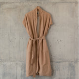 GARIS [ line ] - vest long with belt - 100% blacu cotton