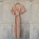 BANYU [ water ]  - wrapping dress -  100% linen