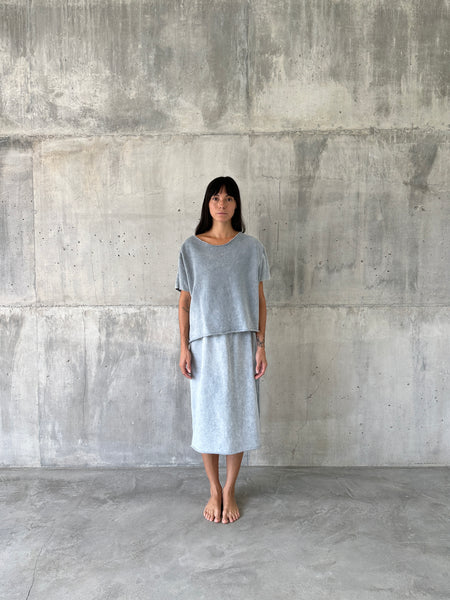 TERANG [ light ] - knee long skirt 100% terry cotton