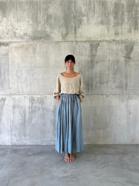 SELASAI [ done ] - 3/4 arm t-shirt - 100% raw linen