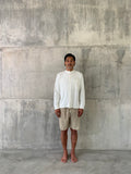 HITAM  [ black ] - men shorts 100% crinkle linen