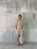 AIR  [ water ] - men shirt full button row 100% nila linen cotton
