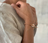 DAYA [ power ] - bracelet twisted - 100% cow leather 100% silver rings