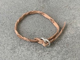 DAYA [ power ] - bracelet twisted - 100% cow leather 100% silver rings