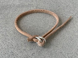 DAYA [ power ] - bracelet smooth - 100% cow leather 100% silver rings