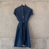 GARIS [ line ] - vest long with belt - 100% blacu cotton