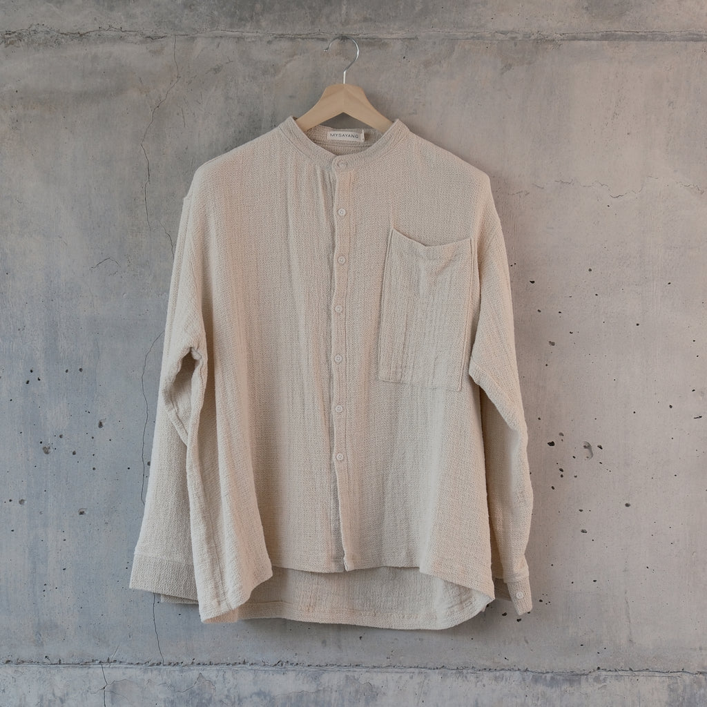 NILAI [ value ] - full button shirt 100% cotton zik zak