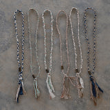 TIKA [ third eye ] - necklace - linen / cotton horn imitation link