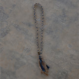TIKA [ third eye ] - necklace - linen / cotton horn imitation link