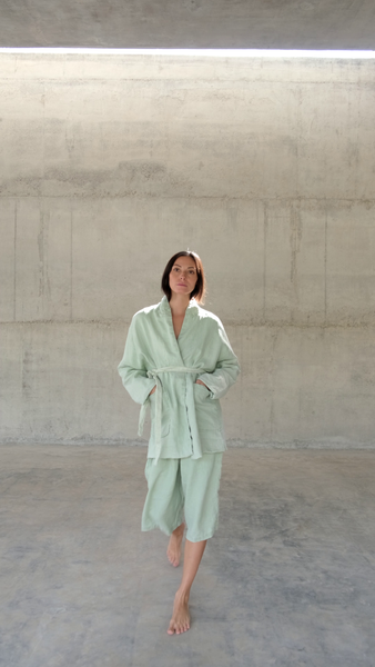 SENYA [sunset] - kimono with belt 100% linen