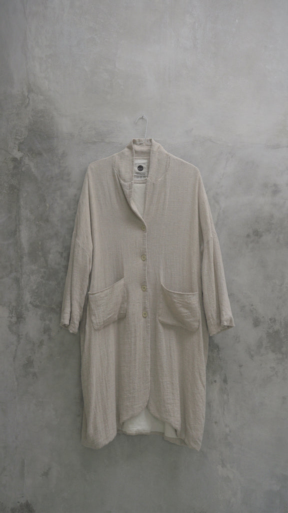 ADEM [ pure ] - coat handmade 100% raw linen